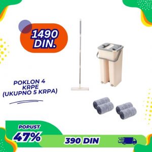 Flat Mop (brisko) sa kantom i poklon 4 krpe