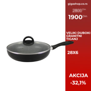 Veliki duboki granitni tiganj 28x6cm