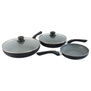 Set od 3 granitna tiganja i 2 poklopca
