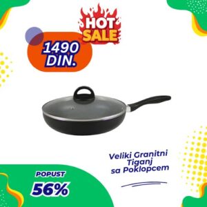 Veliki duboki granitni tiganj 28x6cm