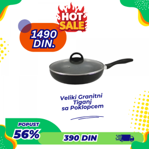 Veliki duboki granitni tiganj 28x6cm