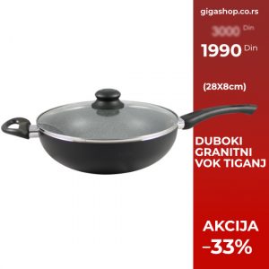 Duboki granitni VOK tiganj sa poklopcem