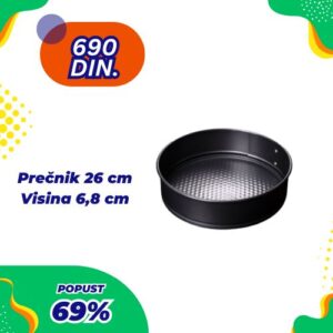 Okrugli karbonski kalup sa prstenom 26 cm