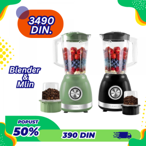 LEXICAL LBL-1522-7 Blender sa Mlinom 2 u 1 – 500W, 1,6 l