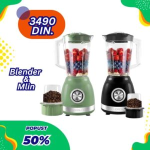 LEXICAL LBL-1522-7 Blender sa Mlinom 2 u 1 – 500W, 1,6 l