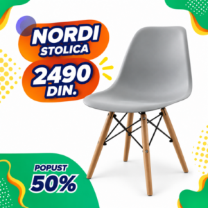 Trpezarijska Stolica Nordi br. 51 – siva