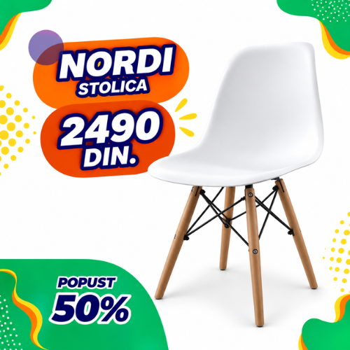 Trpezarijska Stolica Nordi br. 52 – bela
